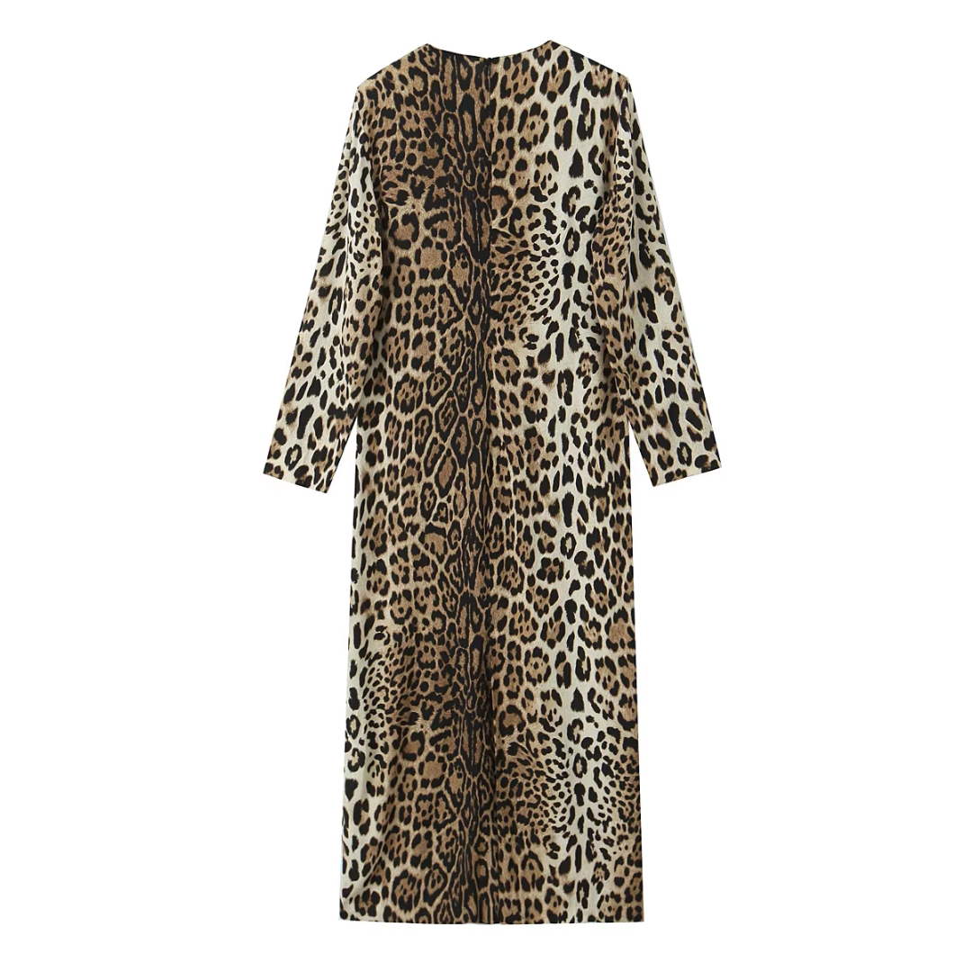 Langärmeliges Leo-Kleid