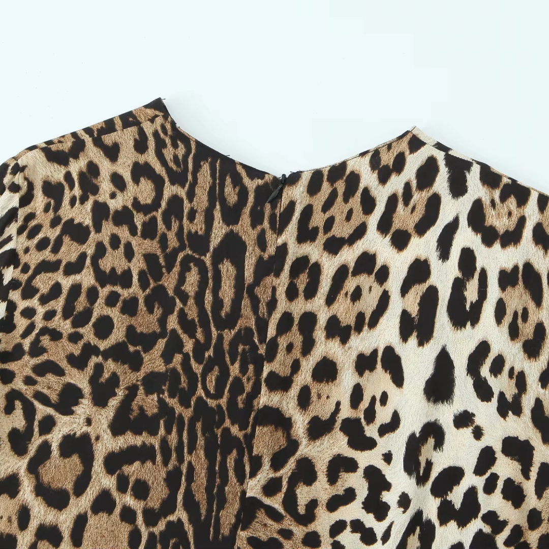 Langärmeliges Leo-Kleid