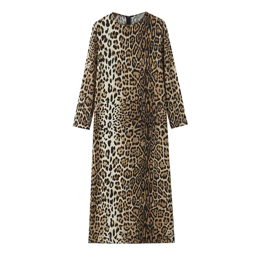 Langärmeliges Leo-Kleid