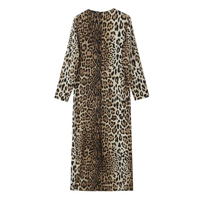 Langärmeliges Leo-Kleid